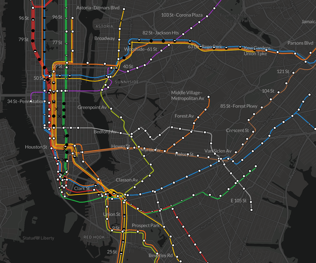 NYC Subway Map F Train Route 