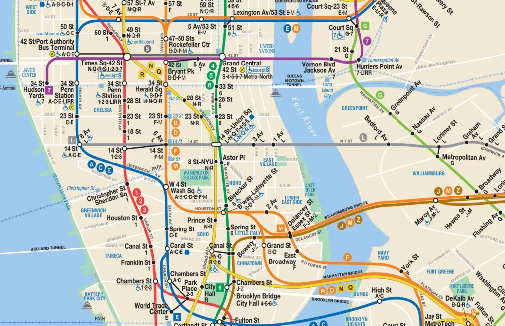 NYC Subway Map Manhattan